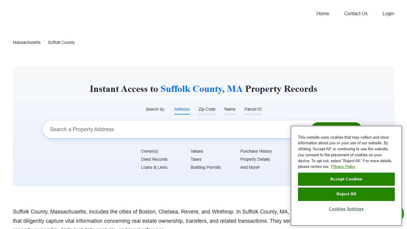 Suffolk County, MA Property Records | Owners, Deeds, Permits