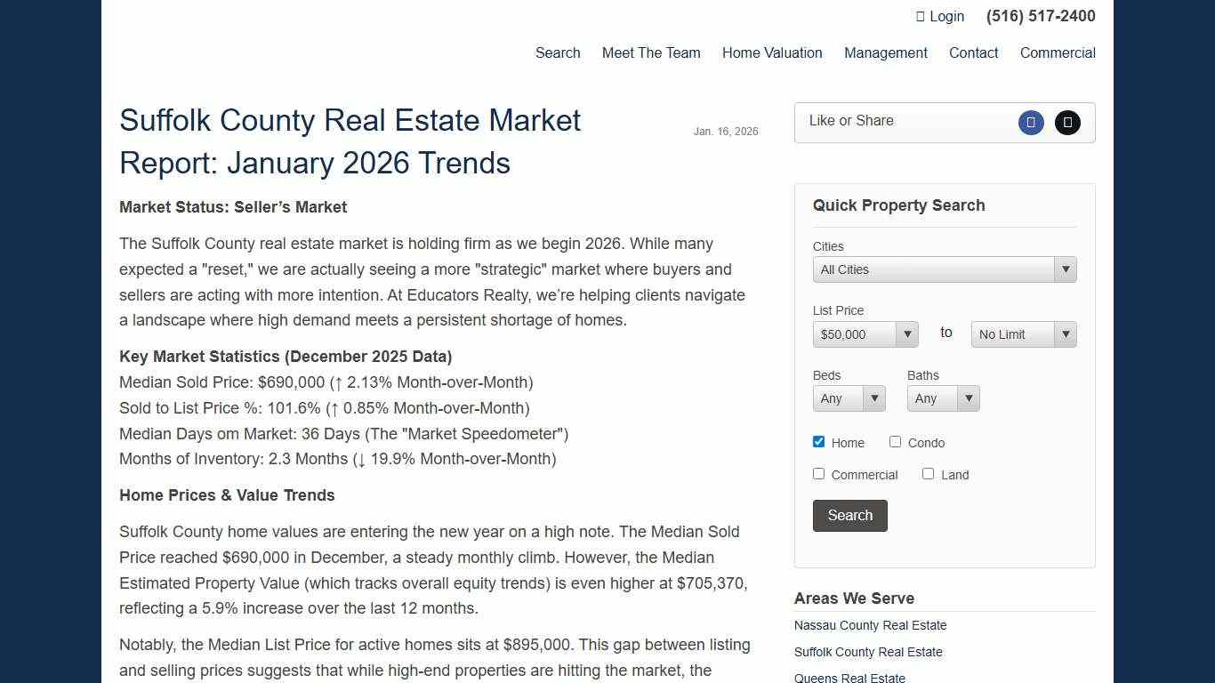 Suffolk County Market Update: A Strategic Start to 2026